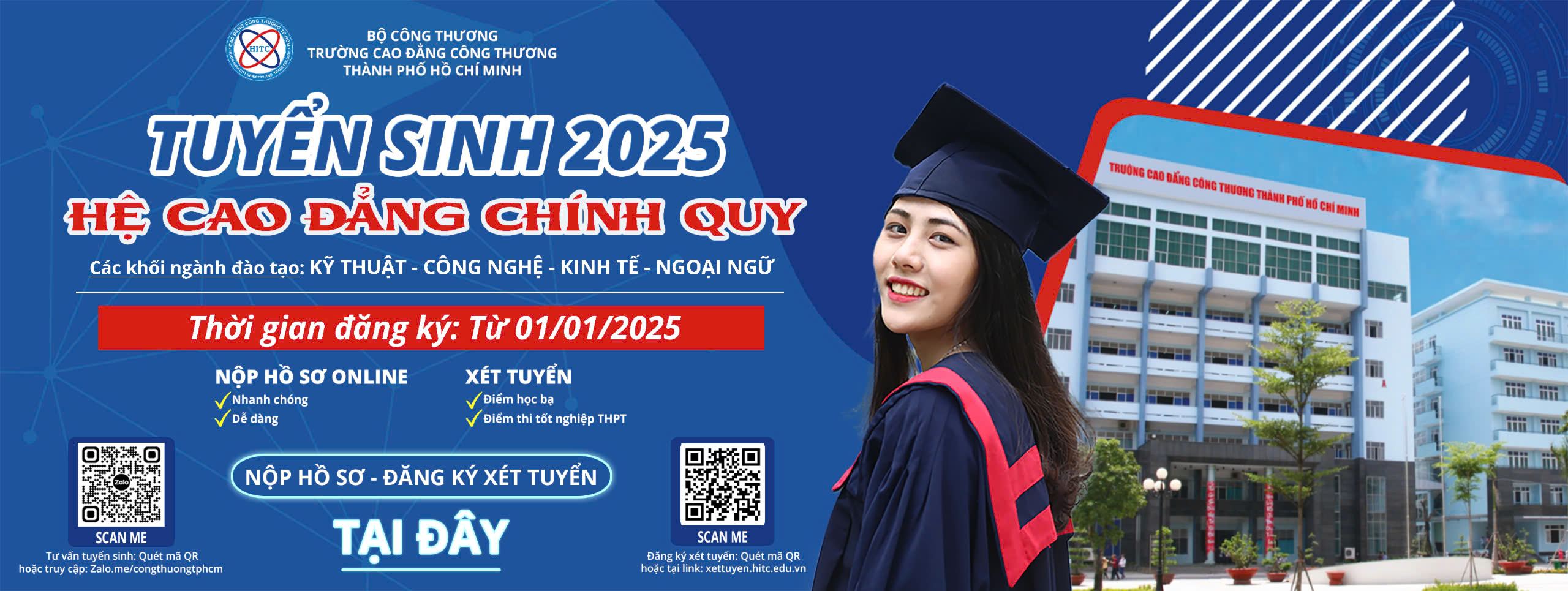 THÔNG BÁO TUYỂN SINH CAO ĐẲNG HỆ CHÍNH QUY NĂM 2025